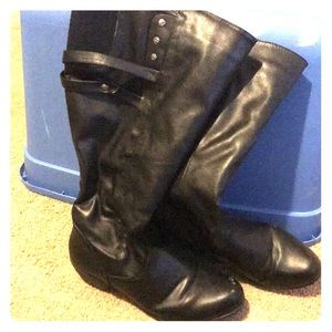 Wide calf below knee boots